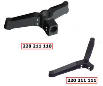 220 PLASTİK İKİLİ AYAK (AÇILI) BORU VE PROFİL BAĞLANTILI Ø48,3  (220 211 110)