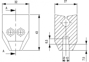 60mm PVC PROFİL İÇİN MENGENE/SINGLE CLAMP