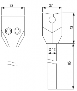 60mm PVC PROFİL İÇİN MENGENE(MİLLİ)/SINGLE CLAMP WITH ROD