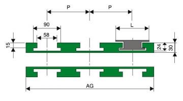 ALPOLEN 1000 90 DERECE (882 TAB DÖNÜŞLÜ AĞIR TİP BANTLAR İÇİN) / CURVE TRACKS FOR 882 CHAINS/HEAVY DUYT 215 610 214