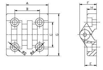PLASTİK MENTEŞE 49*49 VİDALI/HINGES