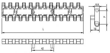822 ÇOK MENTEŞELİ BAKLA HASIRBANT / MOLD TO WIDTH