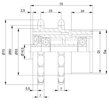 1/2'' Hatveli Z17 Tahrik Dişli Rulo Başlığı (50mm çap)