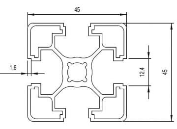 45*45 ELOKSALLI SİGMA ALÜMİNYUM PROFİL(HAFİF)/45*45 SILVER ANODIZED ALUMINIUM PROFILE(LIGHT)