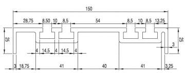 25*150 ELOKSALLI KONVEYÖR YAN ŞASE ALÜMİNYUM PROFİL/25*150 SILVER ANODIZED ALUMINIUM PROFILE