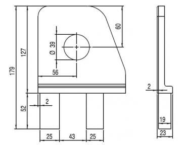 (23*129) ALÜMİNYUM TAHRİK PLAKASI TAKIMI/ (23*129) ALUMINIUM PROFILE SUPPORT FOR AXIS AND BEARING PLATE SET