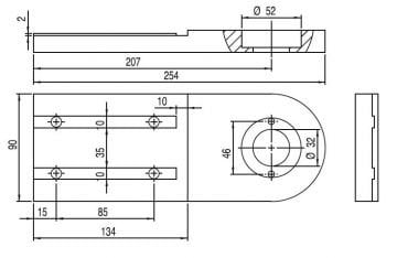 (45*90) ALÜMİNYUM PROFİL TAHRİK PLAKASI TAKIMI(Sağ ve Sol)/ (45*90) ALUMINIUM PROFILE SUPPORT FOR AXIS AND BEARING PLATE(Right-Left)