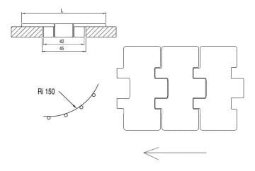 815 DÜZGÜN DOĞRUSAL PASLANMAZ BANTLAR (AISI 304) (AISI 430) / PLATE CHAINS (AISI 304) (AISI 430)