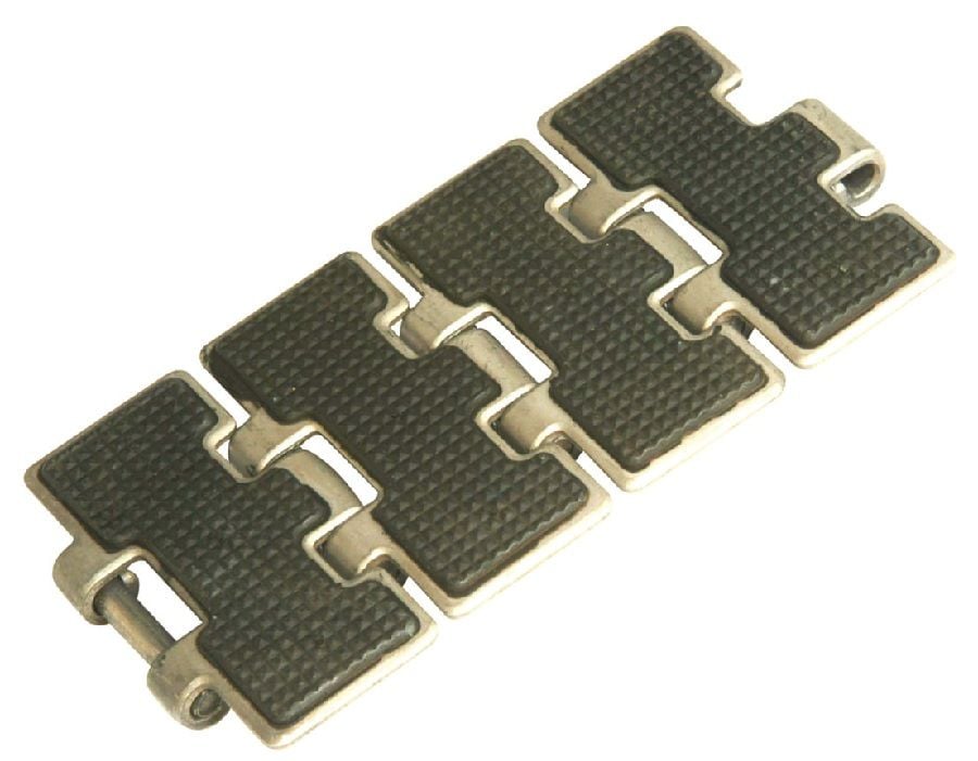 815 G KAUÇUK KAPLI PASLANMAZ KULAKSIZ BANT (AISI 304) / PLATE CHAINS WITH RUBBER TOP
