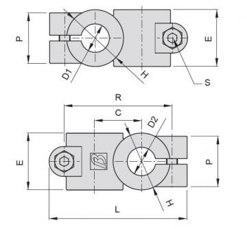 1456 ÇAPRAZ MİL TUTUCU( Ø20-Ø60 mm)